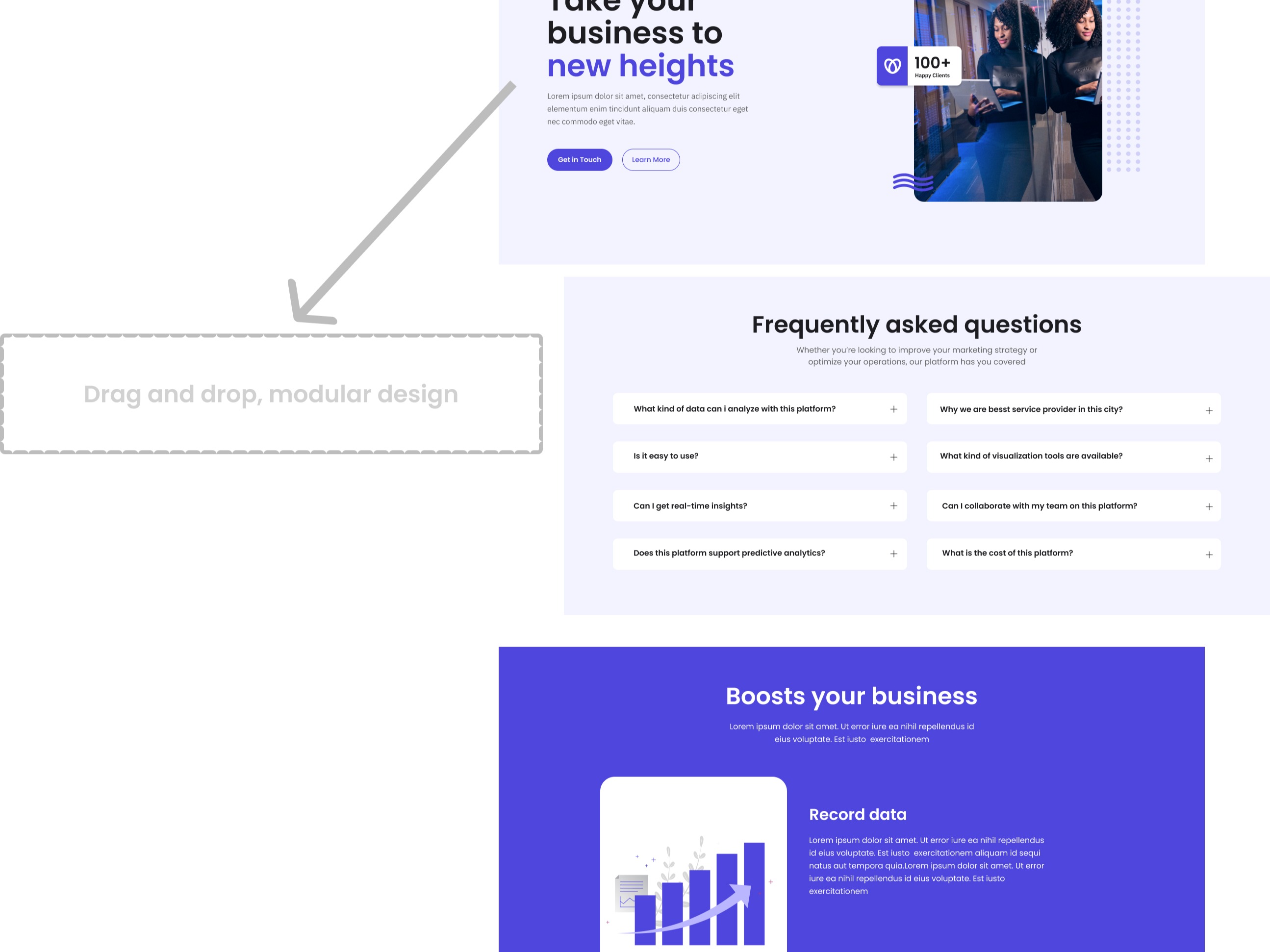 Drag and drop, modular design