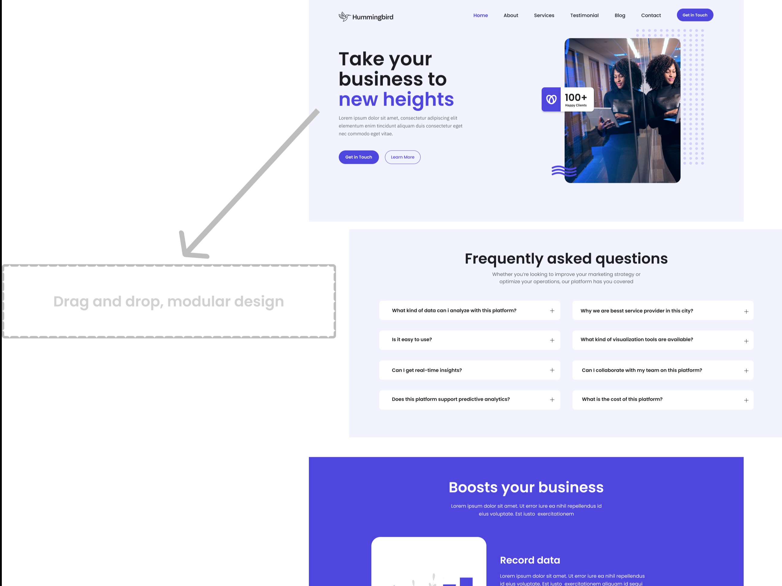 Drag and drop, modular design