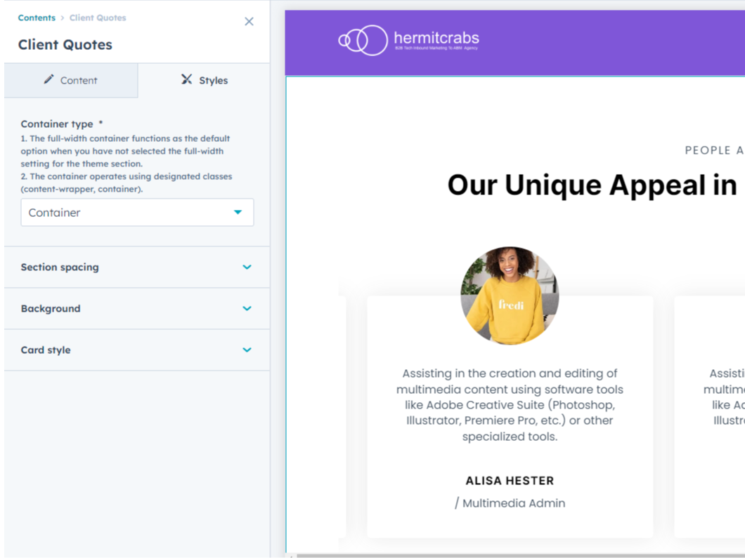 Multipal Customization Style Options