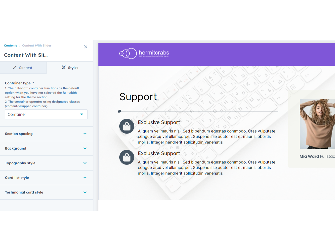 Multipal Customization Style Options