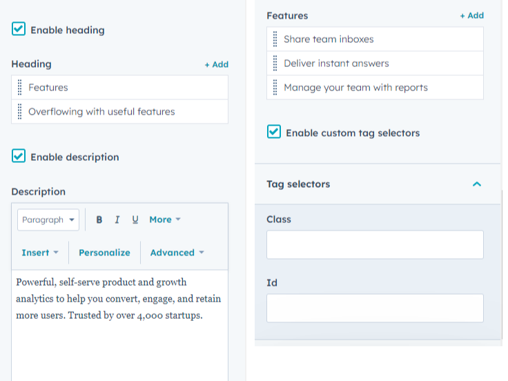 Content Customization Option