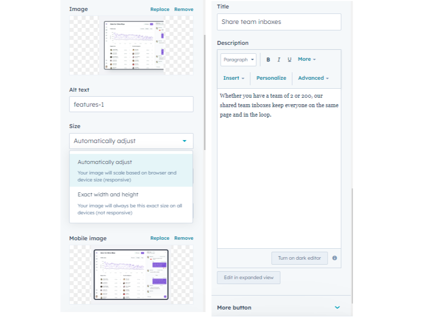 Features Items Repeater Fields
