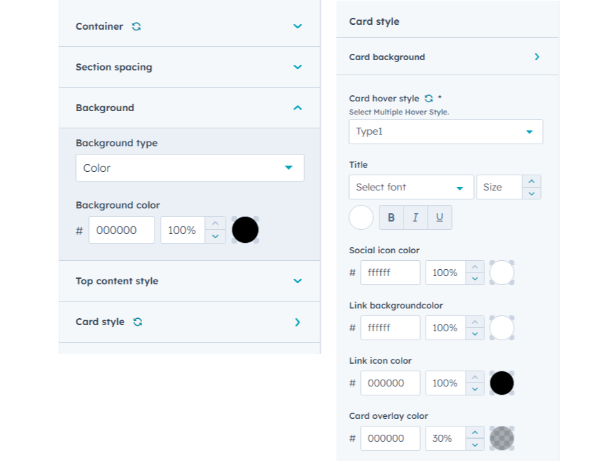 Style Customization Option