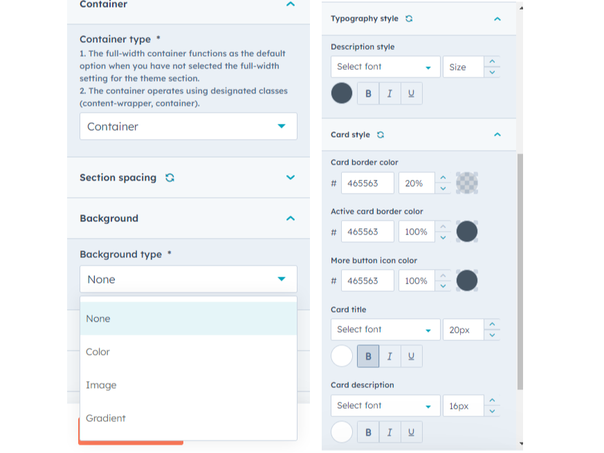 Style Customization Option