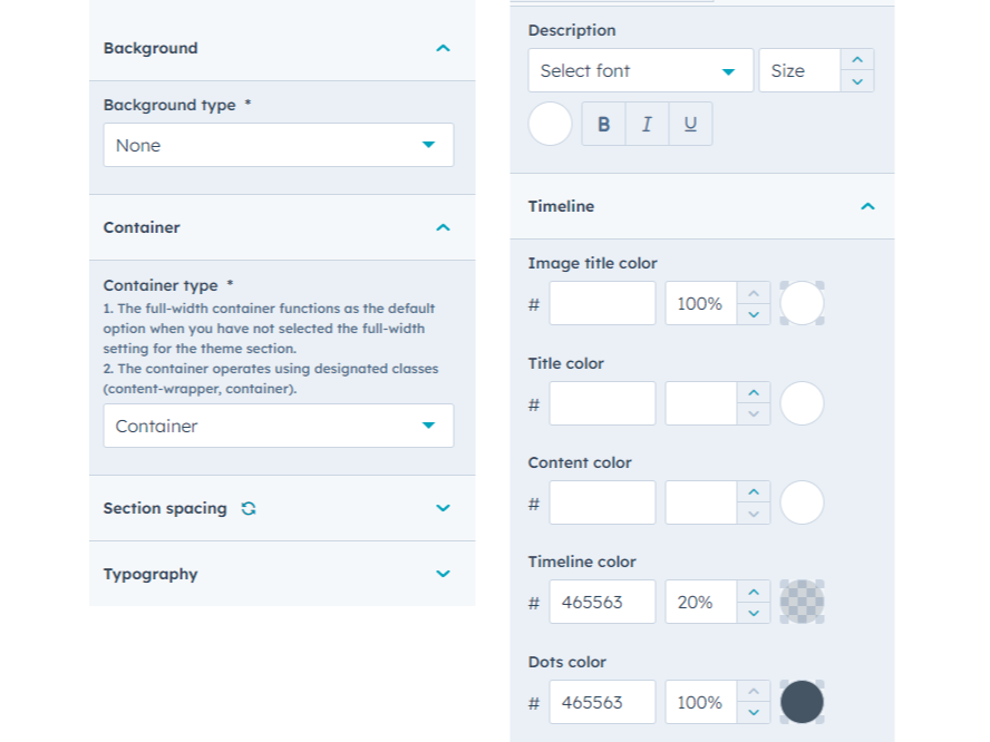 Style Customization Option
