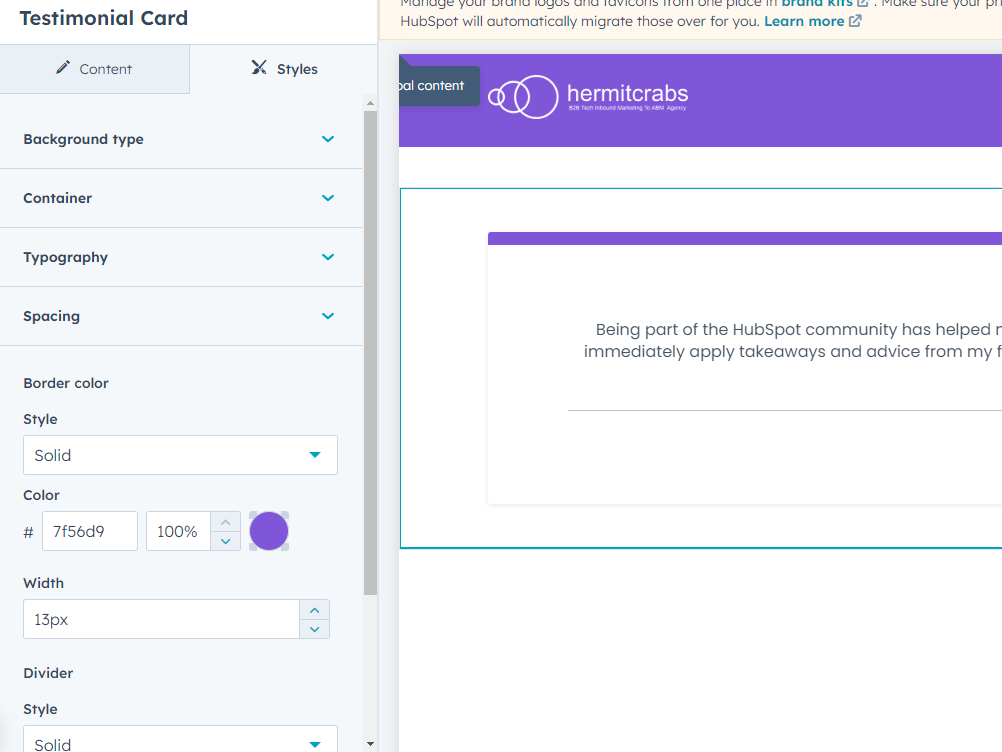 Multipal Customization Style Options
